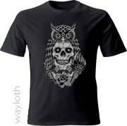 T-Shirt Owl X Skull black by Wayloth